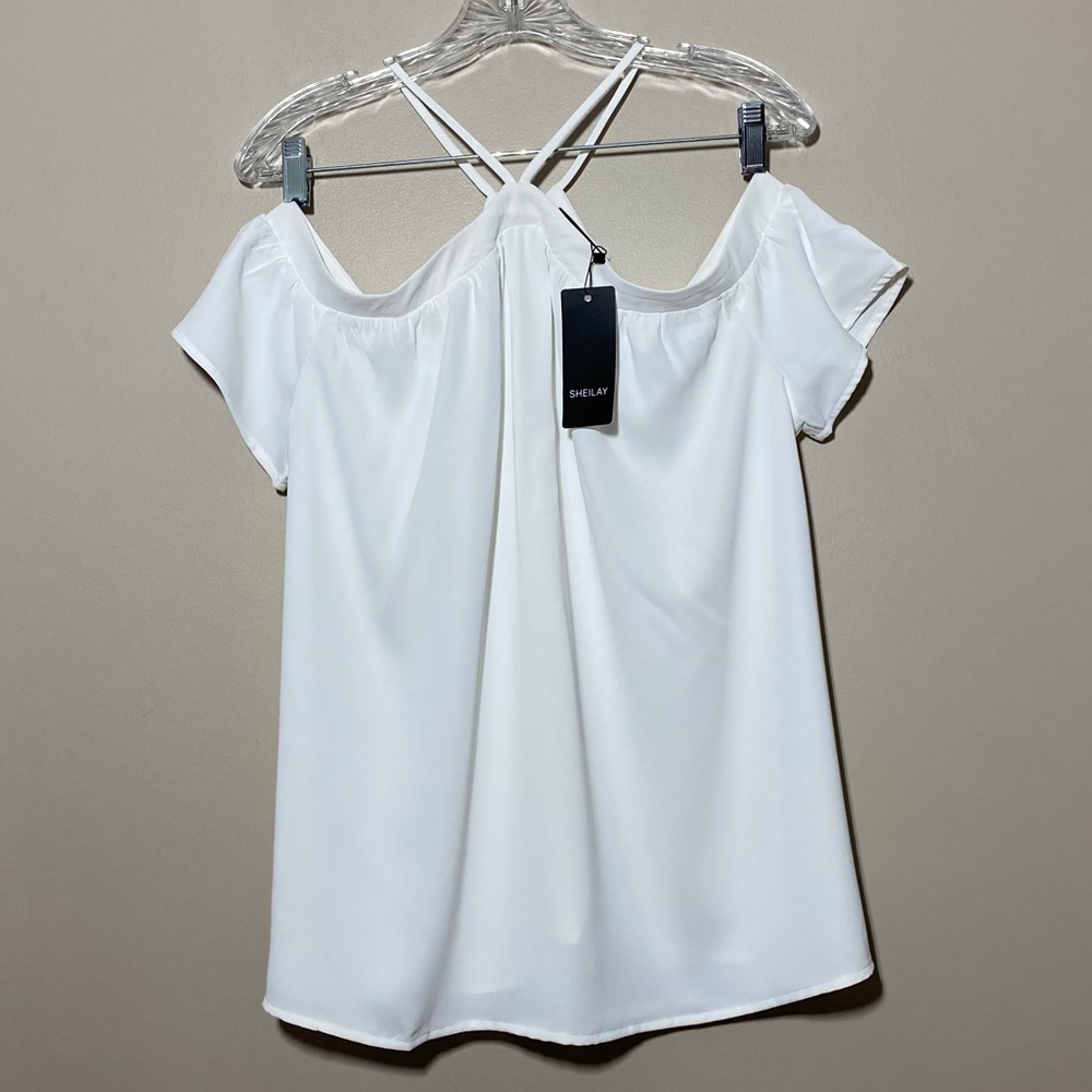 Shailay || Woman’s White Offshoulders White Blouse size S